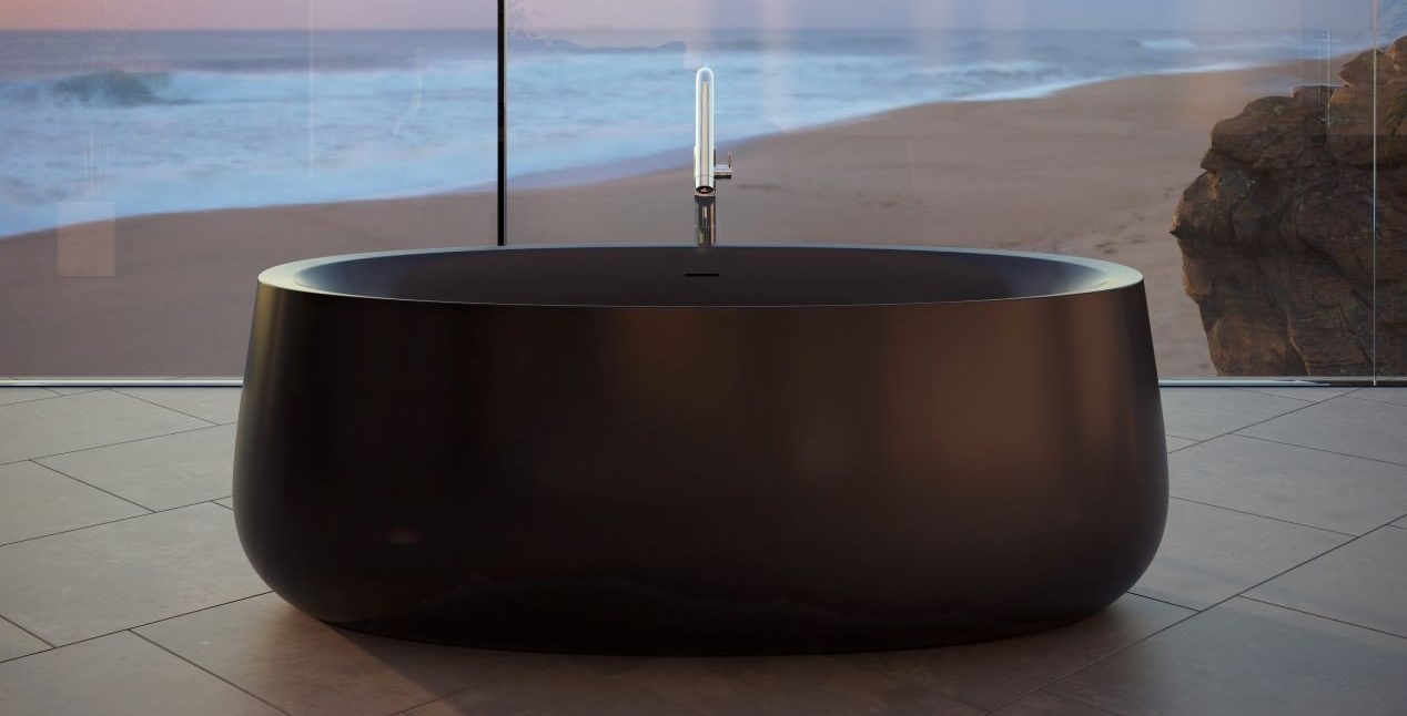 Aquatica Leah Black Freestanding Solid Surface Bathtub03